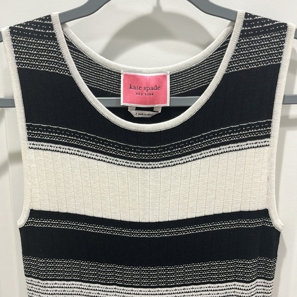 Kate Spade Striped Sleeveless Sweater Dress Black & White Sz S - Picture 4 of 9